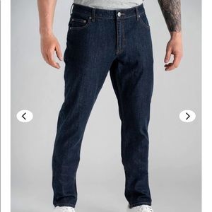 American Tall Brand jeans, 34x40. Carman tapered fit in Heritage Indigo Wash.